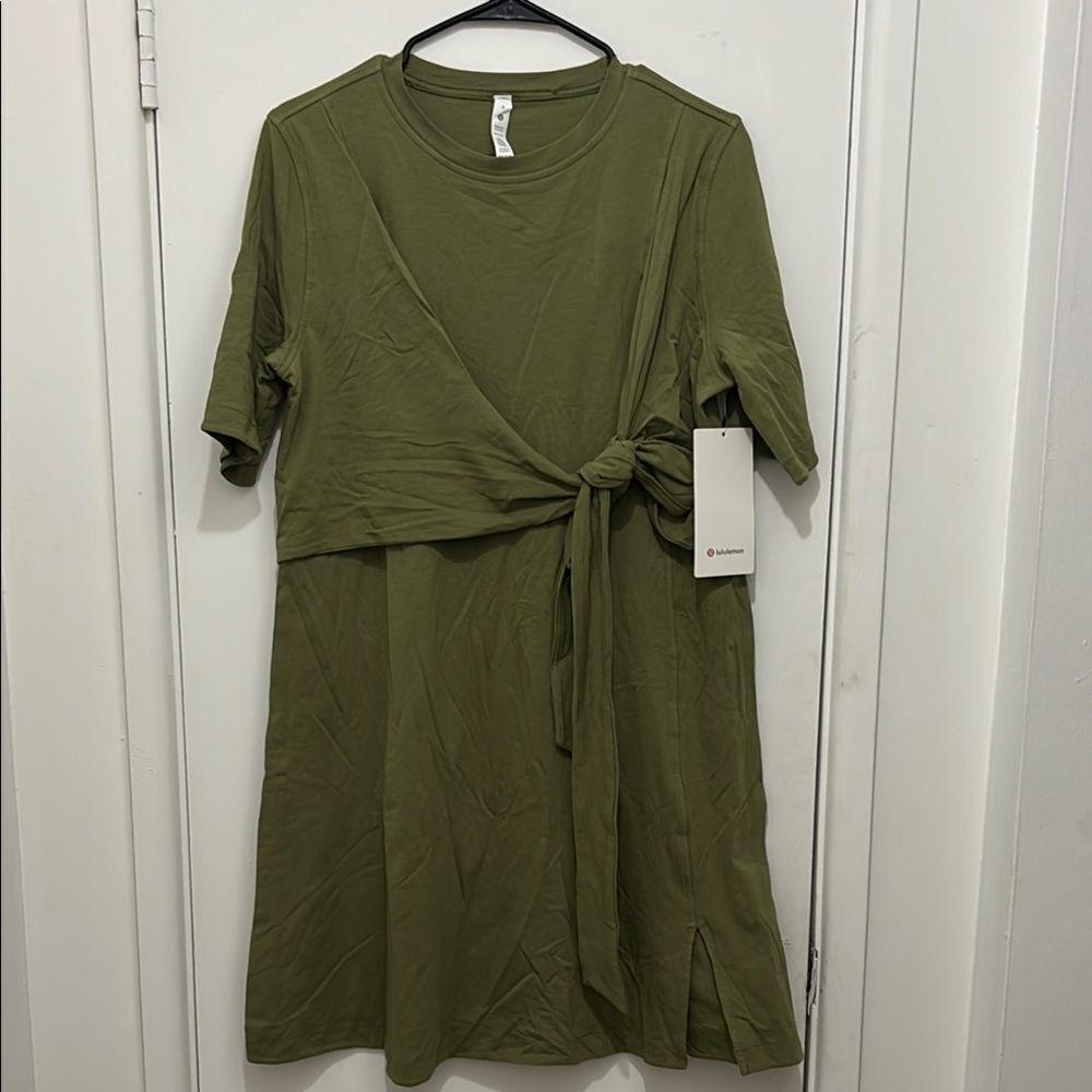 Lululemon Olive Green Tie-Front Dress